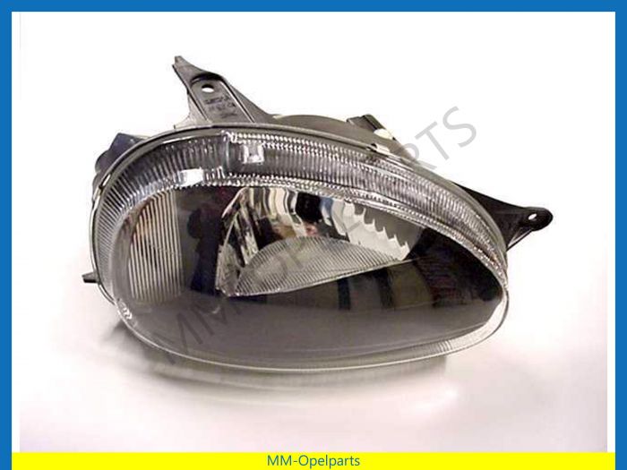 rechtsHead lamp Corsa 93- adj. black