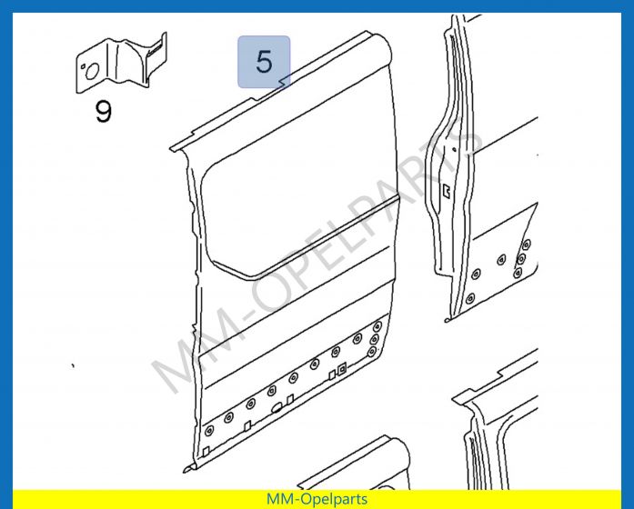 Side panel, front left, without window opening