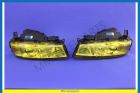 Headlight, SET [left+right], Yellow glass, Right traffic